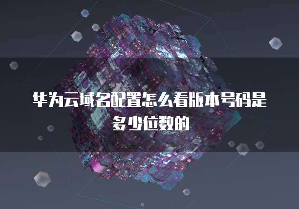 华为云域名配置怎么看版本号码是多少位数的