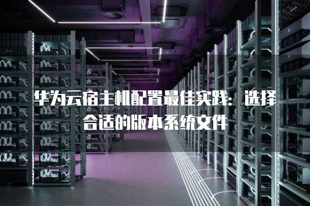 华为云宿主机配置最佳实践:选择合适的版本系统文件