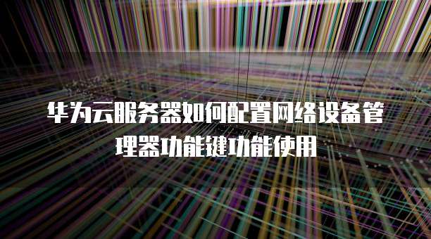华为云服务器如何配置网络设备管理器功能键功能使用