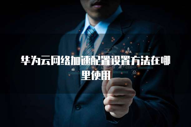 华为云网络加速配置设置方法在哪里使用