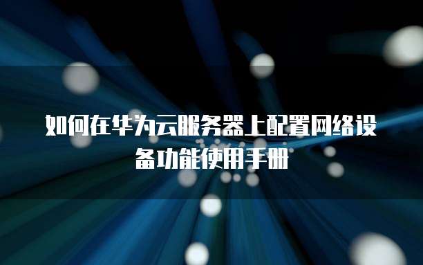 如何在华为云服务器上配置网络设备功能使用手册