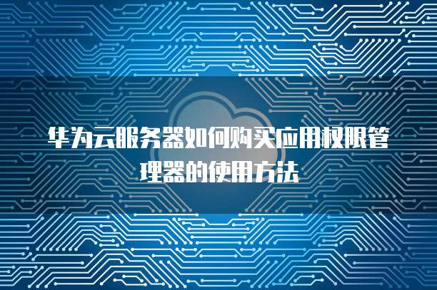 华为云服务器如何购买应用权限管理器的使用方法