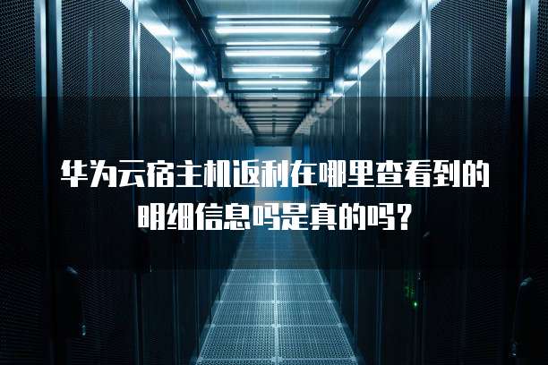 华为云宿主机返利在哪里查看到的明细信息吗是真的吗?