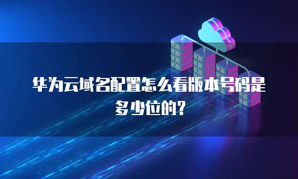 华为云域名配置怎么看版本号码是多少位的?