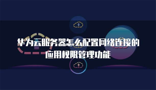 华为云服务器怎么配置网络连接的应用权限管理功能