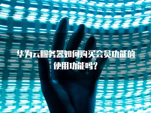 华为云服务器如何购买会员功能的使用功能吗?