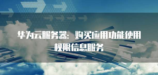 华为云服务器:购买应用功能使用权限信息服务
