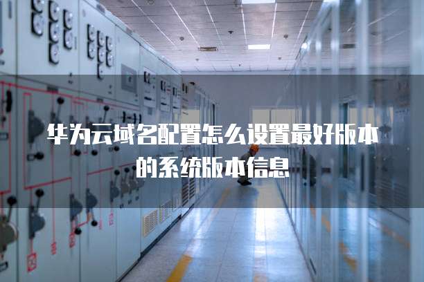 华为云域名配置怎么设置最好版本的系统版本信息