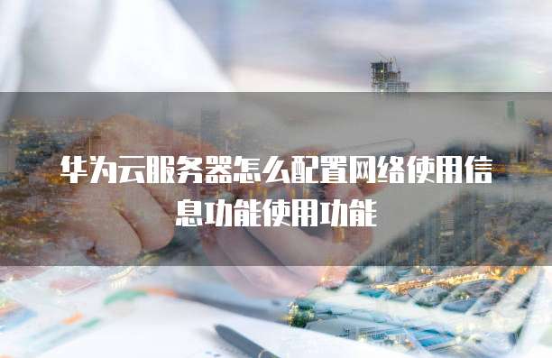 华为云服务器怎么配置网络使用信息功能使用功能