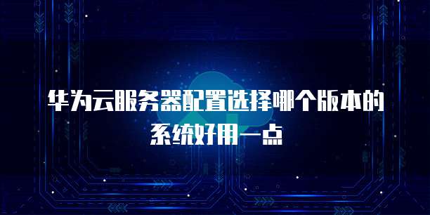 华为云服务器配置选择哪个版本的系统好用一点