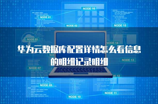 华为云数据库配置详情怎么看信息的明细记录明细