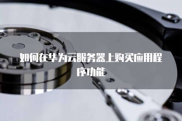 如何在华为云服务器上购买应用程序功能