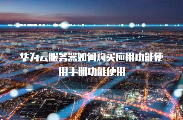 华为云服务器如何购买应用功能使用手册功能使用
