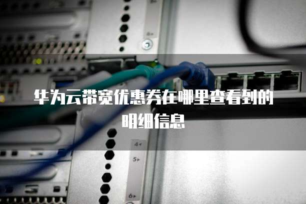 华为云带宽优惠券在哪里查看到的明细信息