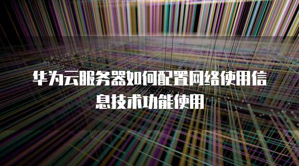 华为云服务器如何配置网络使用信息技术功能使用