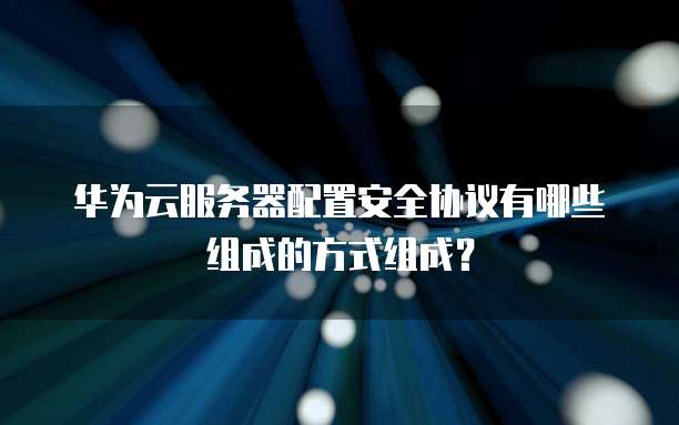华为云服务器配置安全协议有哪些组成的方式组成?