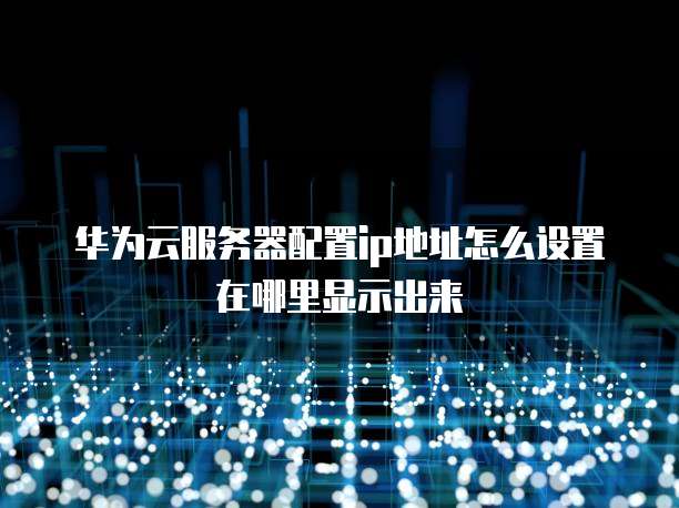 华为云服务器配置ip地址怎么设置在哪里显示出来