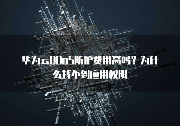 华为云DDoS防护费用高吗?为什么找不到应用权限