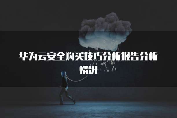 华为云安全购买技巧分析报告分析情况