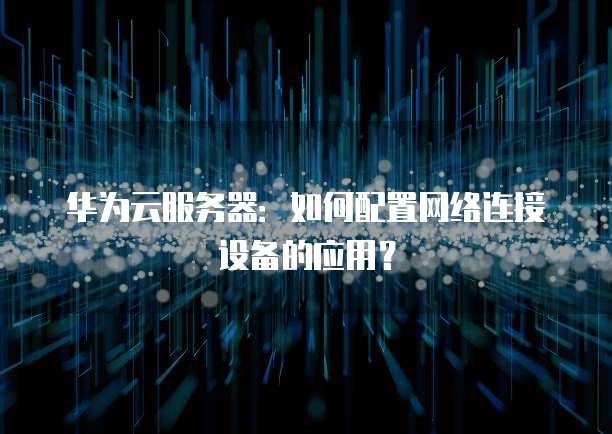 华为云服务器:如何配置网络连接设备的应用?
