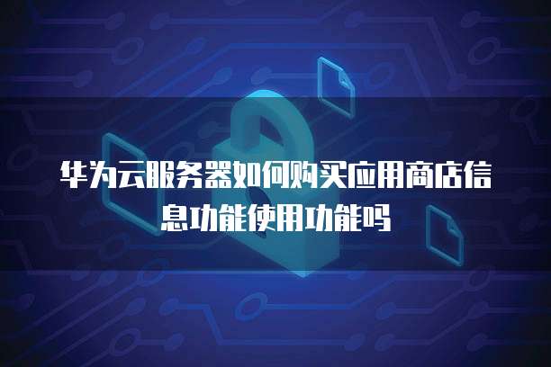 华为云服务器如何购买应用商店信息功能使用功能吗