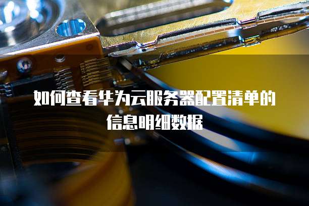 如何查看华为云服务器配置清单的信息明细数据