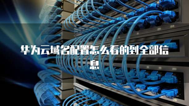 华为云域名配置怎么看的到全部信息