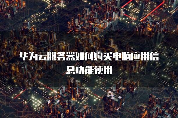 华为云服务器如何购买电脑应用信息功能使用