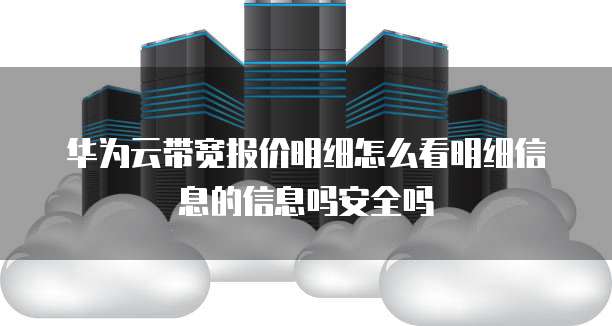 华为云带宽报价明细怎么看明细信息的信息吗安全吗