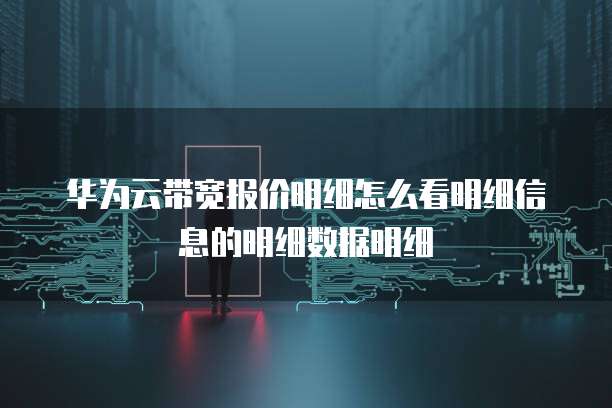 华为云带宽报价明细怎么看明细信息的明细数据明细