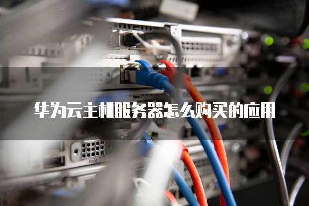 华为云主机服务器怎么购买的应用