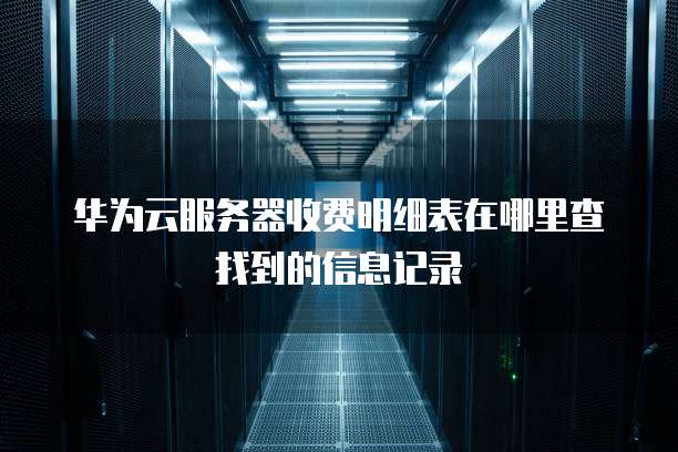 华为云服务器收费明细表在哪里查找到的信息记录
