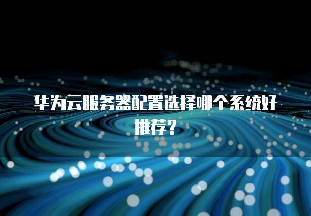 华为云服务器配置选择哪个系统好推荐?