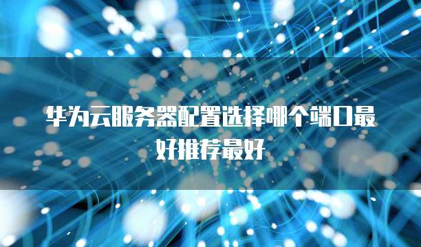 华为云服务器配置选择哪个端口最好推荐最好