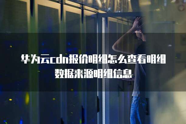华为云cdn报价明细怎么查看明细数据来源明细信息