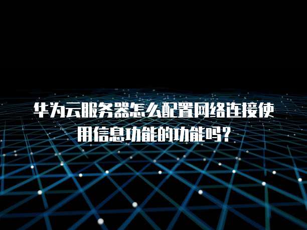 华为云服务器怎么配置网络连接使用信息功能的功能吗？