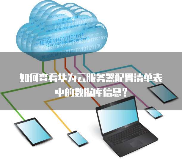 如何查看华为云服务器配置清单表中的数据库信息？