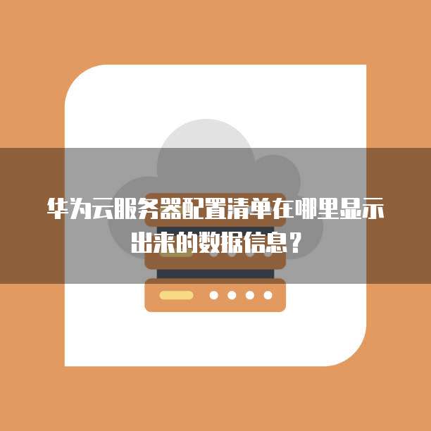 华为云服务器配置清单在哪里显示出来的数据信息?