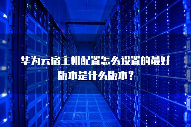 华为云宿主机配置怎么设置的最好版本是什么版本?