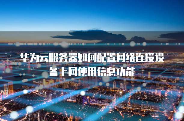 华为云服务器如何配置网络连接设备上网使用信息功能