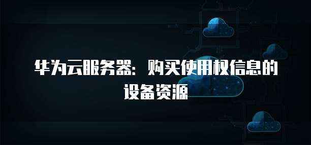 华为云服务器:购买使用权信息的设备资源