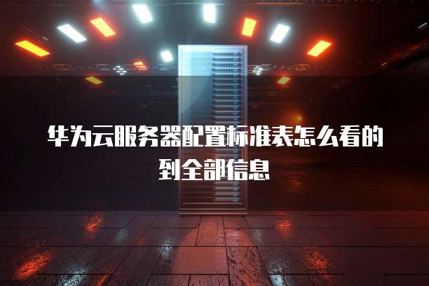 华为云服务器配置标准表怎么看的到全部信息