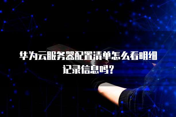 华为云服务器配置清单怎么看明细记录信息吗?