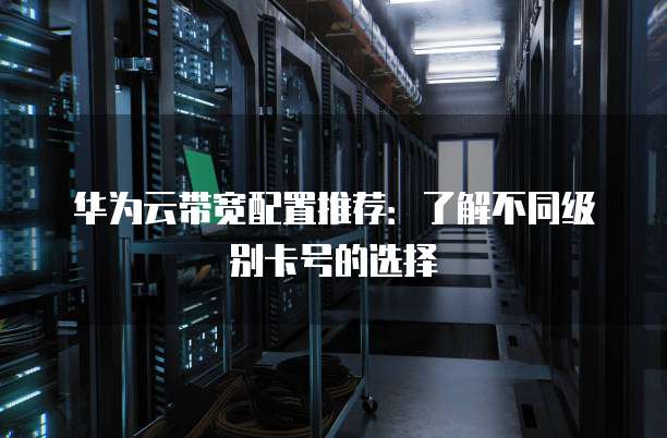 华为云带宽配置推荐:了解不同级别卡号的选择
