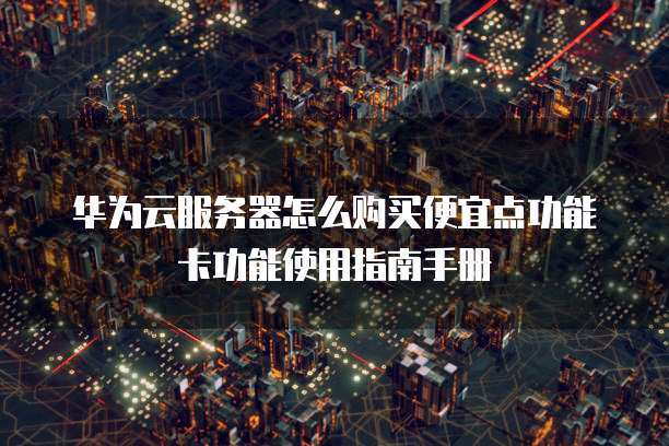 华为云服务器怎么购买便宜点功能卡功能使用指南手册
