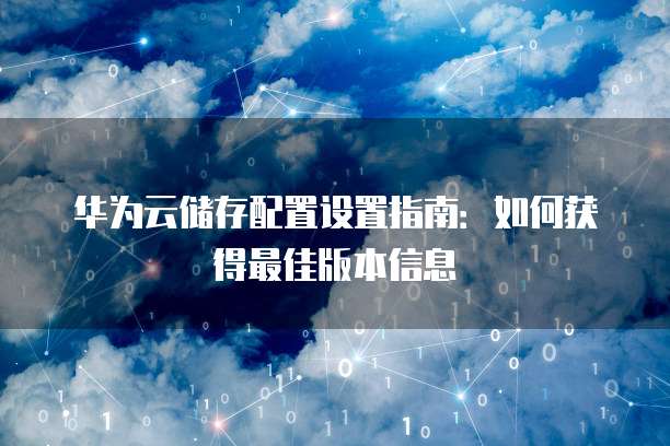 华为云储存配置设置指南：如何获得最佳版本信息