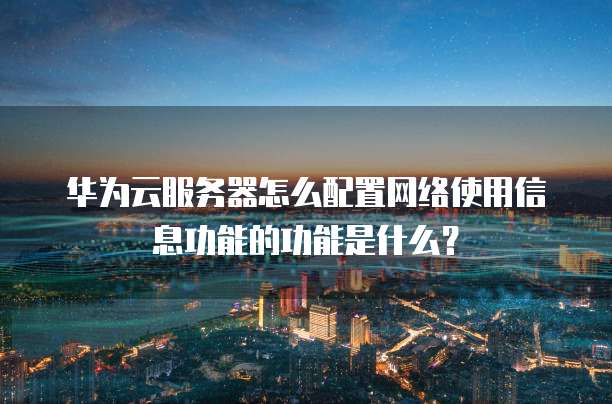 华为云服务器怎么配置网络使用信息功能的功能是什么?