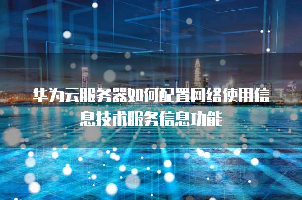 华为云服务器如何配置网络使用信息技术服务信息功能