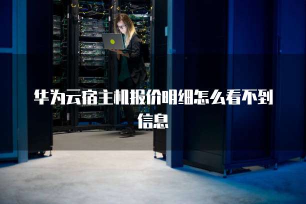 华为云宿主机报价明细怎么看不到信息