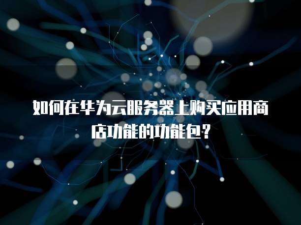 如何在华为云服务器上购买应用商店功能的功能包?